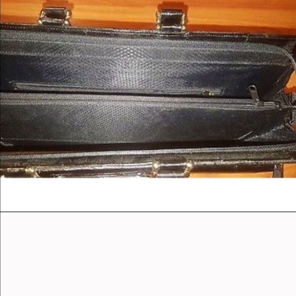 Eel skin business briefcase/ laptop - Black - Picture 6 of 8